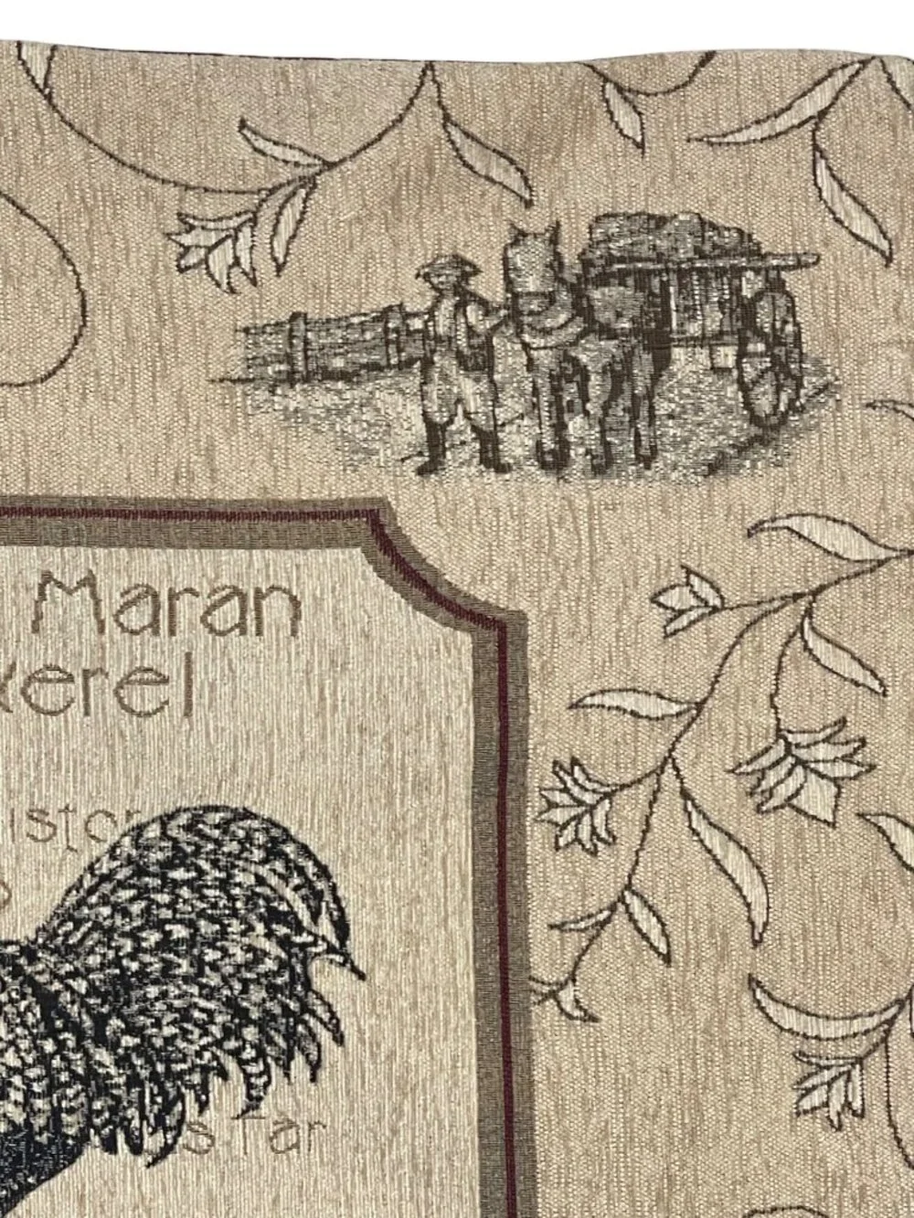 Cuckoo Maran Cockerel French Country Tapestry Wall Hanging Rustic Farmhouse